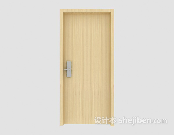 现代黄色实木门3d模型下载