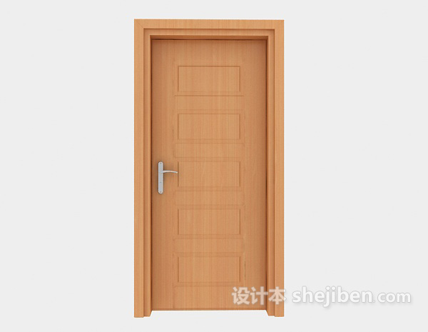 现代实用木门3d模型下载
