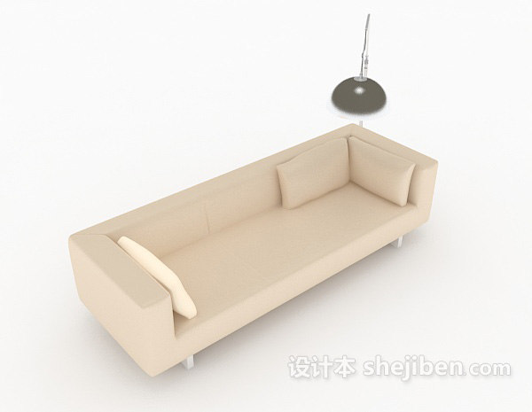 简约浅色居家沙发3d模型下载