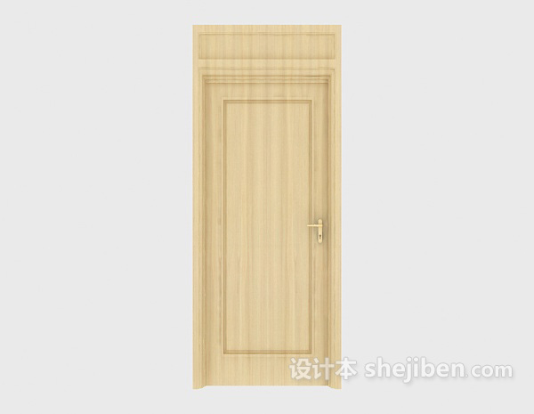 简单高档实木门3d模型下载