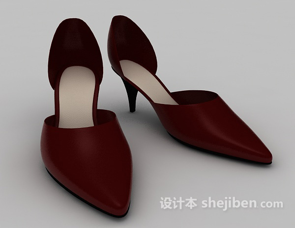 女士尖跟鞋3d模型下载