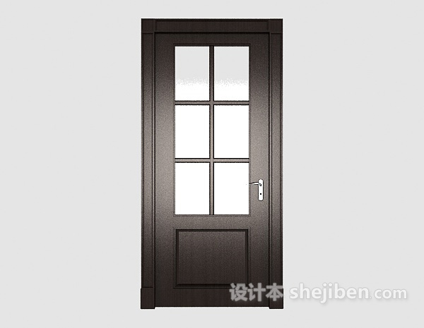 棕色浴室门3d模型下载