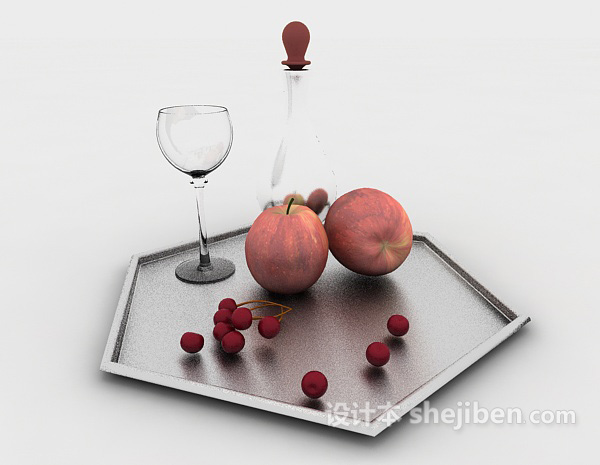 菱角水果盘3d模型下载