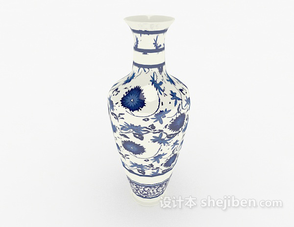 青花瓷器装饰3d模型下载
