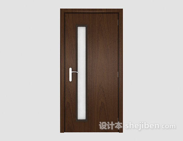 简单家居实木房门3d模型下载