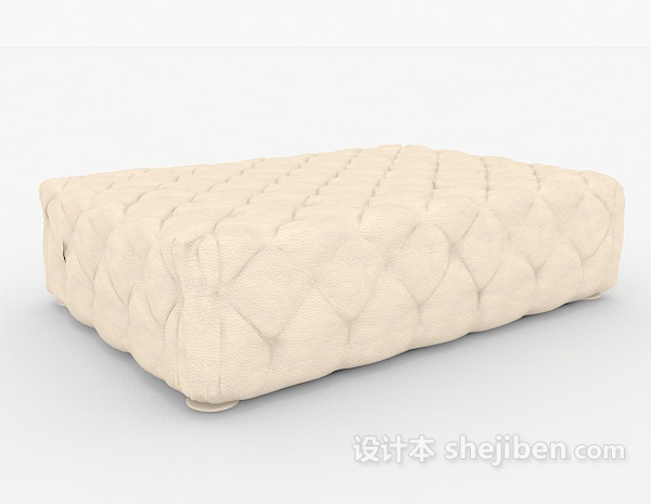 浅色沙发凳子3d模型下载