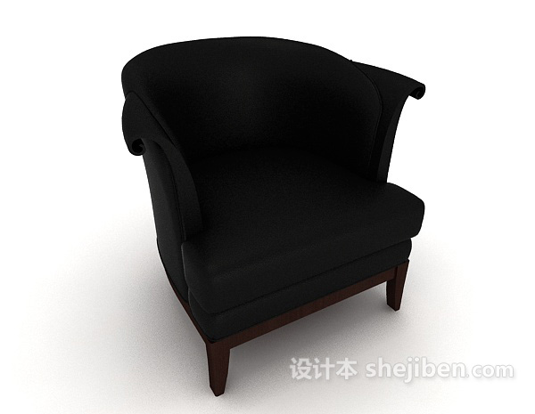 简约现代风格单人沙发3d模型下载