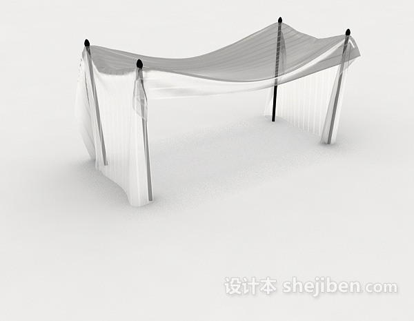 床上纱幔3d模型下载
