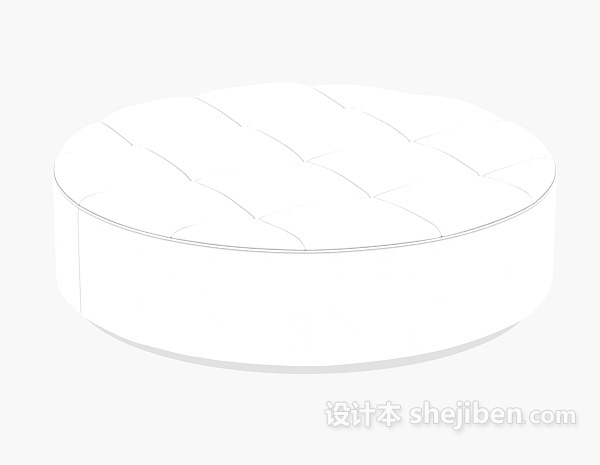 圆形沙发凳子3d模型下载