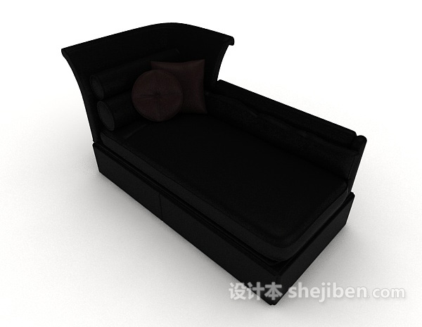 简约黑色双人沙发3d模型下载