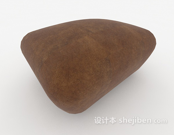 深棕色简约沙发凳子3d模型下载