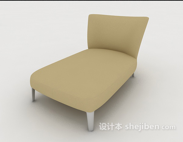 现代简约棕色沙发躺椅3d模型下载