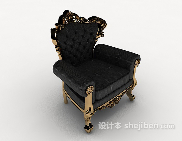 欧式华丽单人沙发3d模型下载