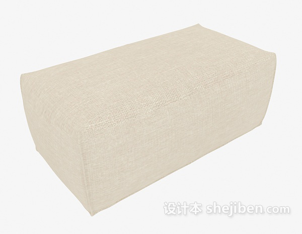 现代简约米白沙发凳3d模型下载