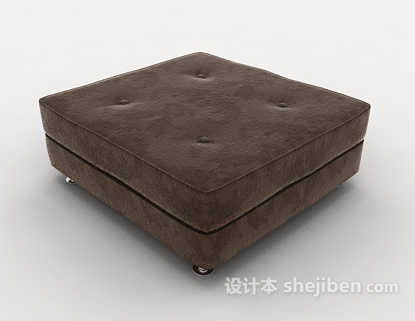 简约棕色沙发凳子3d模型下载