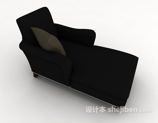 黑色简约沙发躺椅3d模型下载