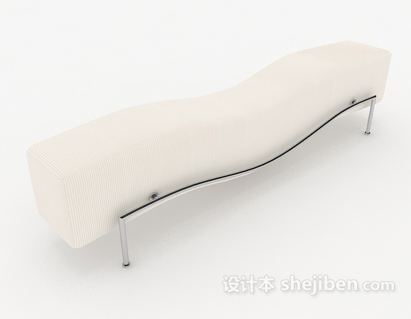 现代简约长沙发凳子3d模型下载
