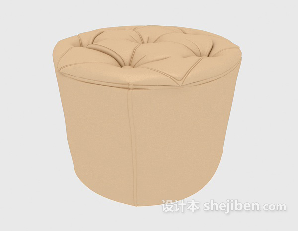 现代简约圆形沙发凳3d模型下载