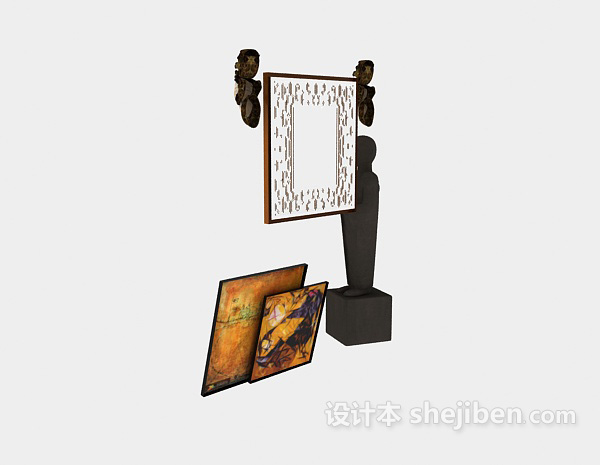 室内装饰挂画3d模型下载