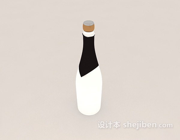 现代红酒3d模型下载