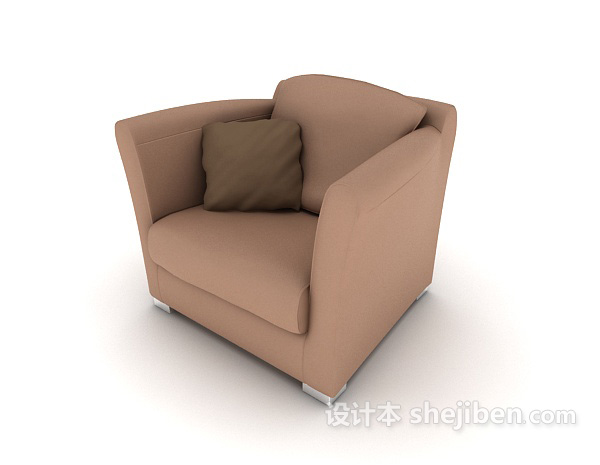 浅棕色单人沙发3d模型下载