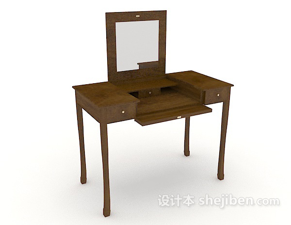 新中式简约梳妆台3d模型下载