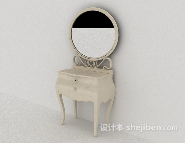 欧式梳妆桌3d模型下载