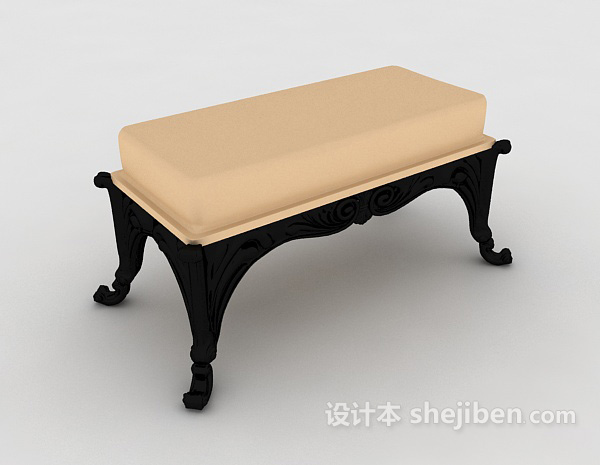 简欧式沙发凳3d模型下载