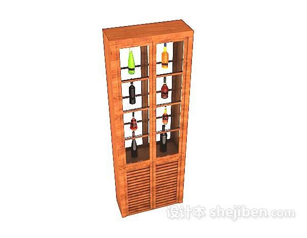 红酒展示柜3d模型下载