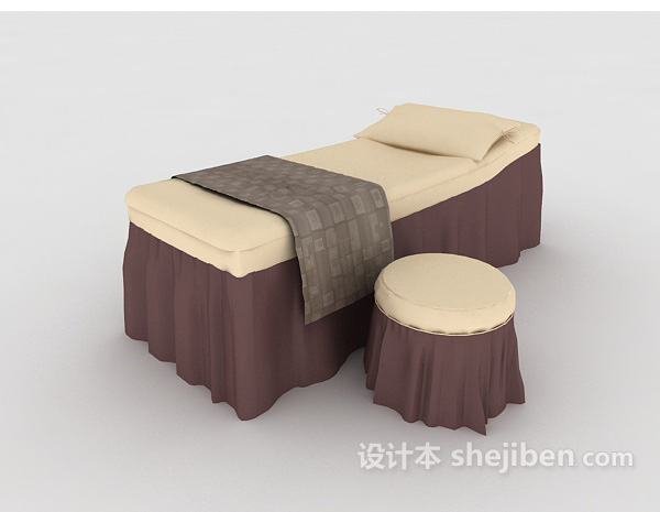 现代休闲单人床3d模型下载