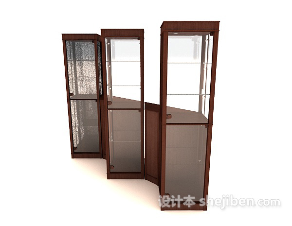 现代风格简单展示柜3d模型下载