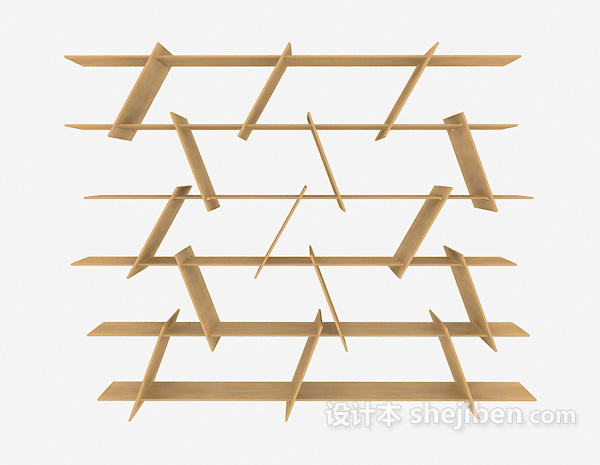 简单时尚书柜3d模型下载