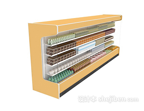 超市饮品展柜3d模型下载