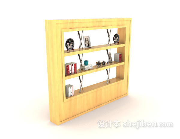 简单黄色展示柜3d模型下载