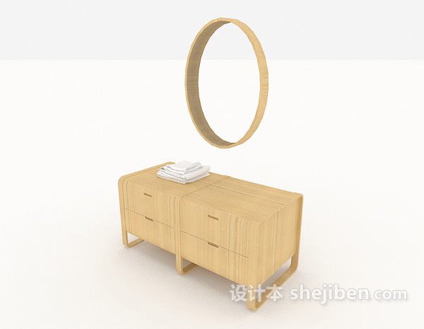 现代简单梳妆台3d模型下载