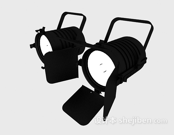 舞台黑色挂式射灯3d模型下载