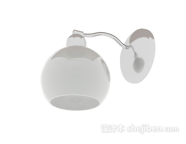 简约圆球壁灯3d模型下载