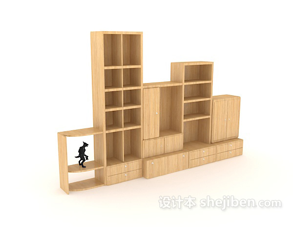 简单居家书柜3d模型下载