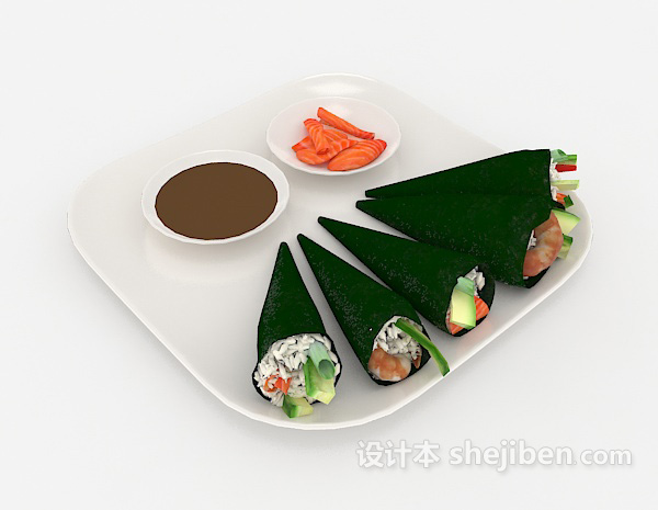 绿色卷3d模型下载