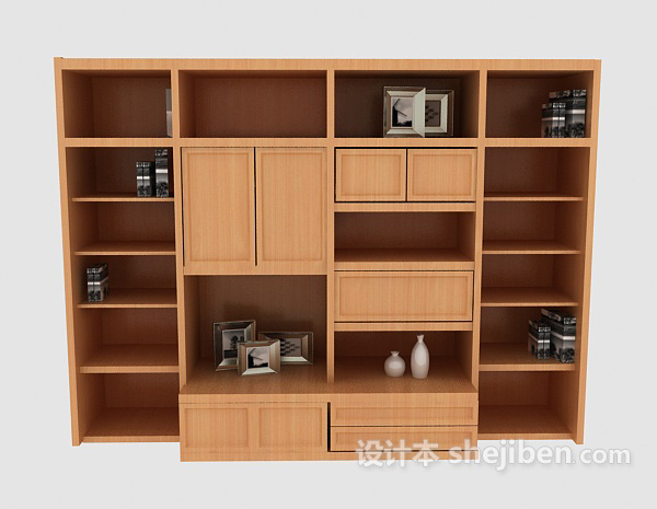 木质简单展示柜3d模型下载