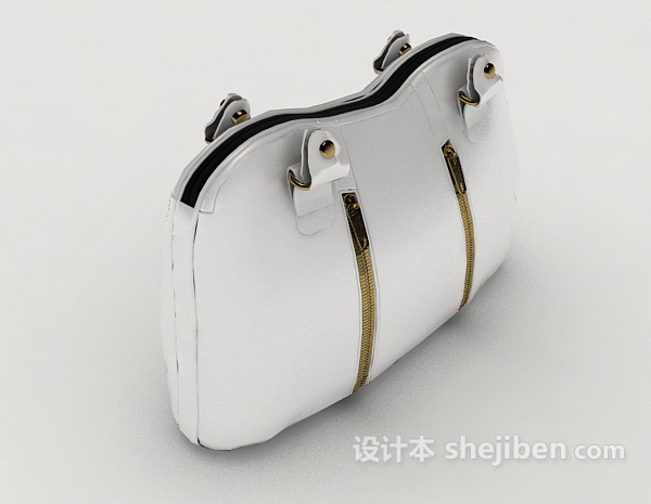 白色手提包3d模型下载