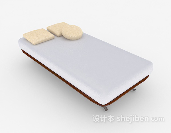 休闲单人床3d模型下载