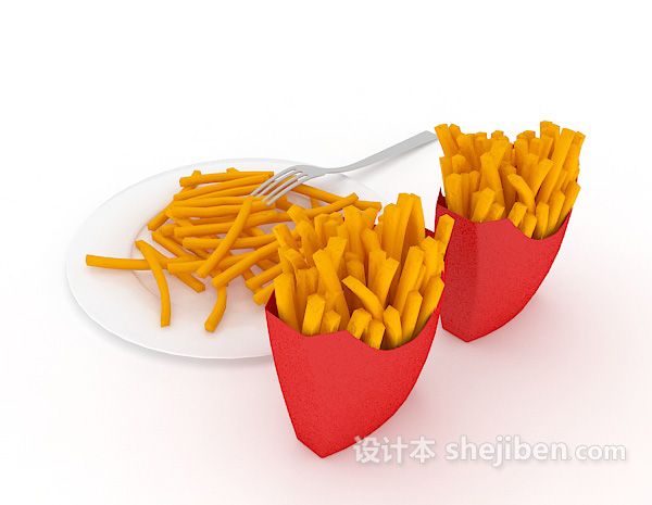 炸薯条3d模型下载