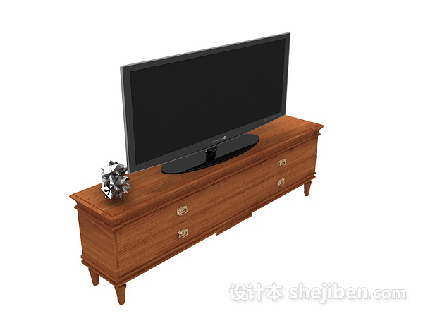黑色液晶电视机3d模型下载
