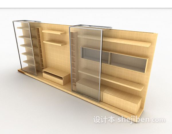 浅色大展示柜3d模型下载