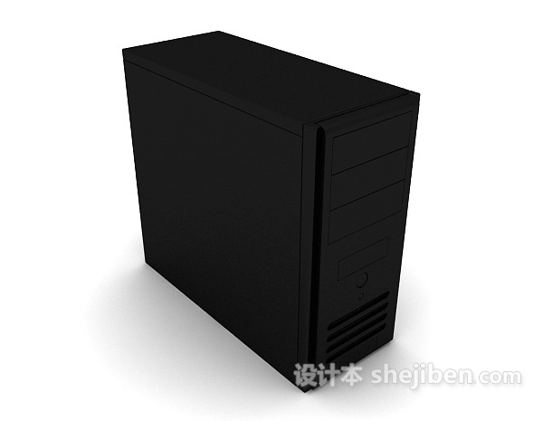 黑色主机箱3d模型下载