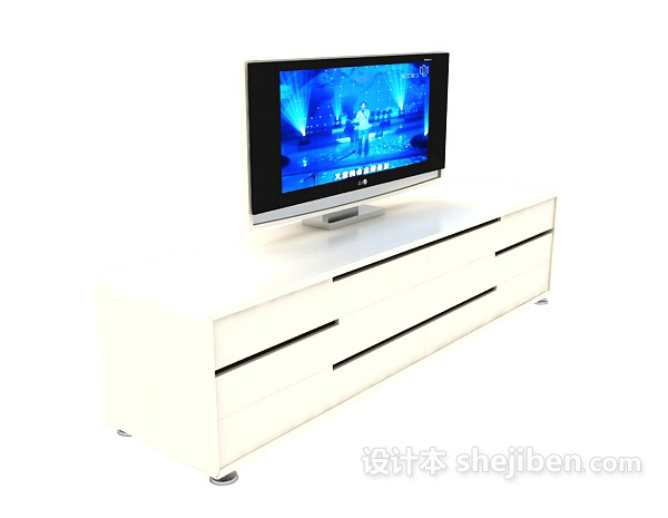 简约电视机3d模型下载