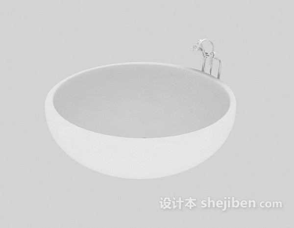 圆形家居洗脸盆3d模型下载
