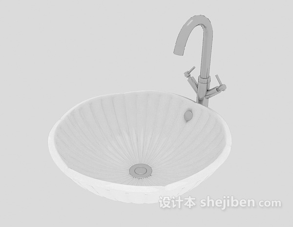 卫生间洗脸盆3d模型下载