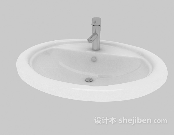 白色洗面盆3d模型下载
